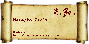 Matejko Zsolt névjegykártya