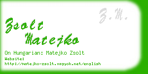 zsolt matejko business card